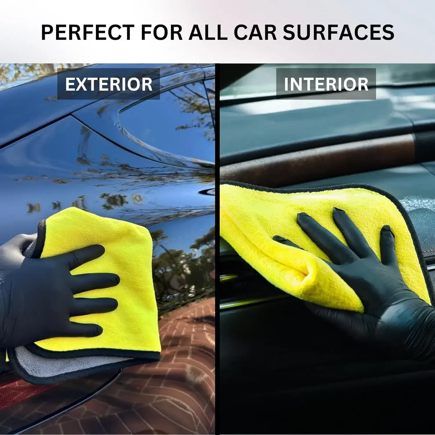 Microfiber Car Drying Towel Super Absorbent - 1/10 Stück Auto-Waschlappen aus Mikrofaser, Autoreinigungstuch,