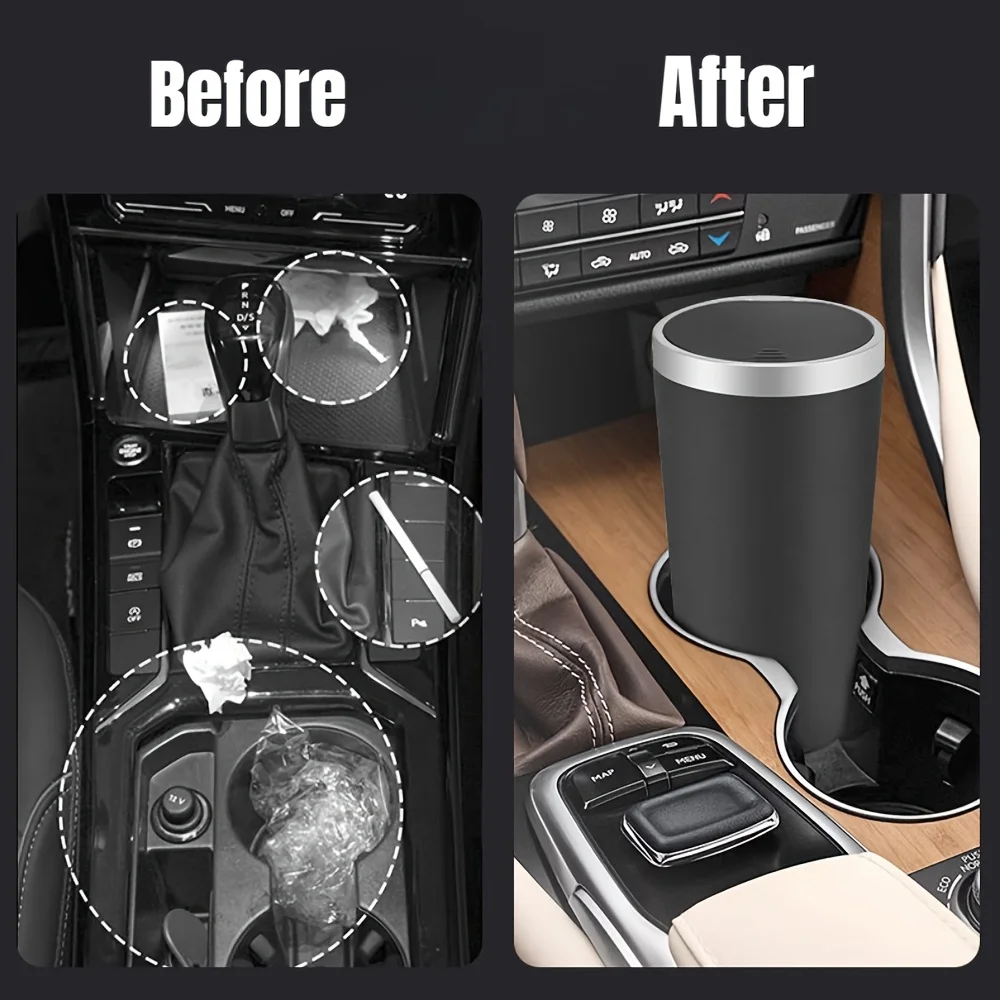 Waterproof Car Trash Can With Lid - Kompakter, auslaufsicherer Mini-Auto-Mülleimer mit leicht zu