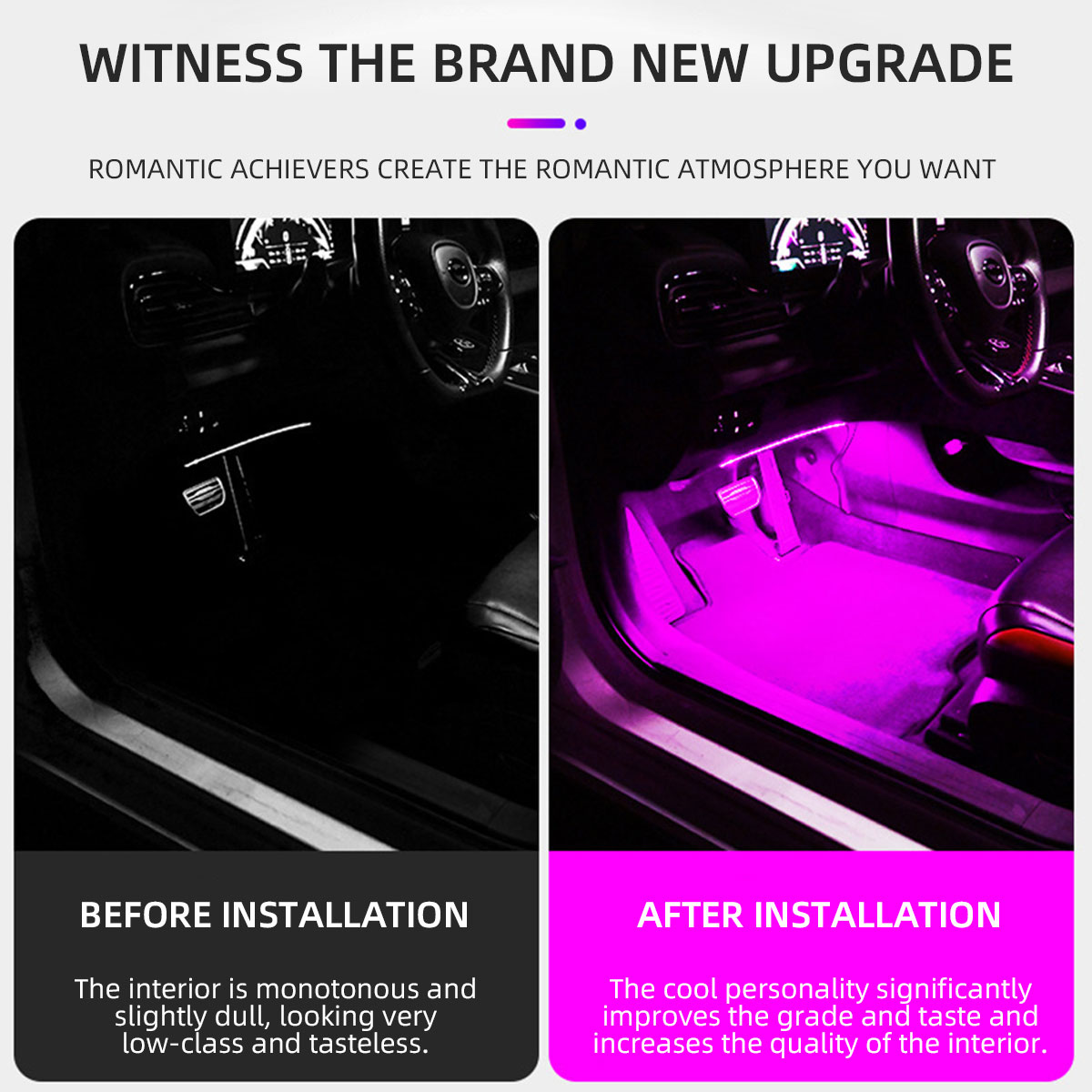2/4-in-1 Neon 12/18 LED Auto-I – Led Ambient Interior Car Lights App Control Bewertung und Preis